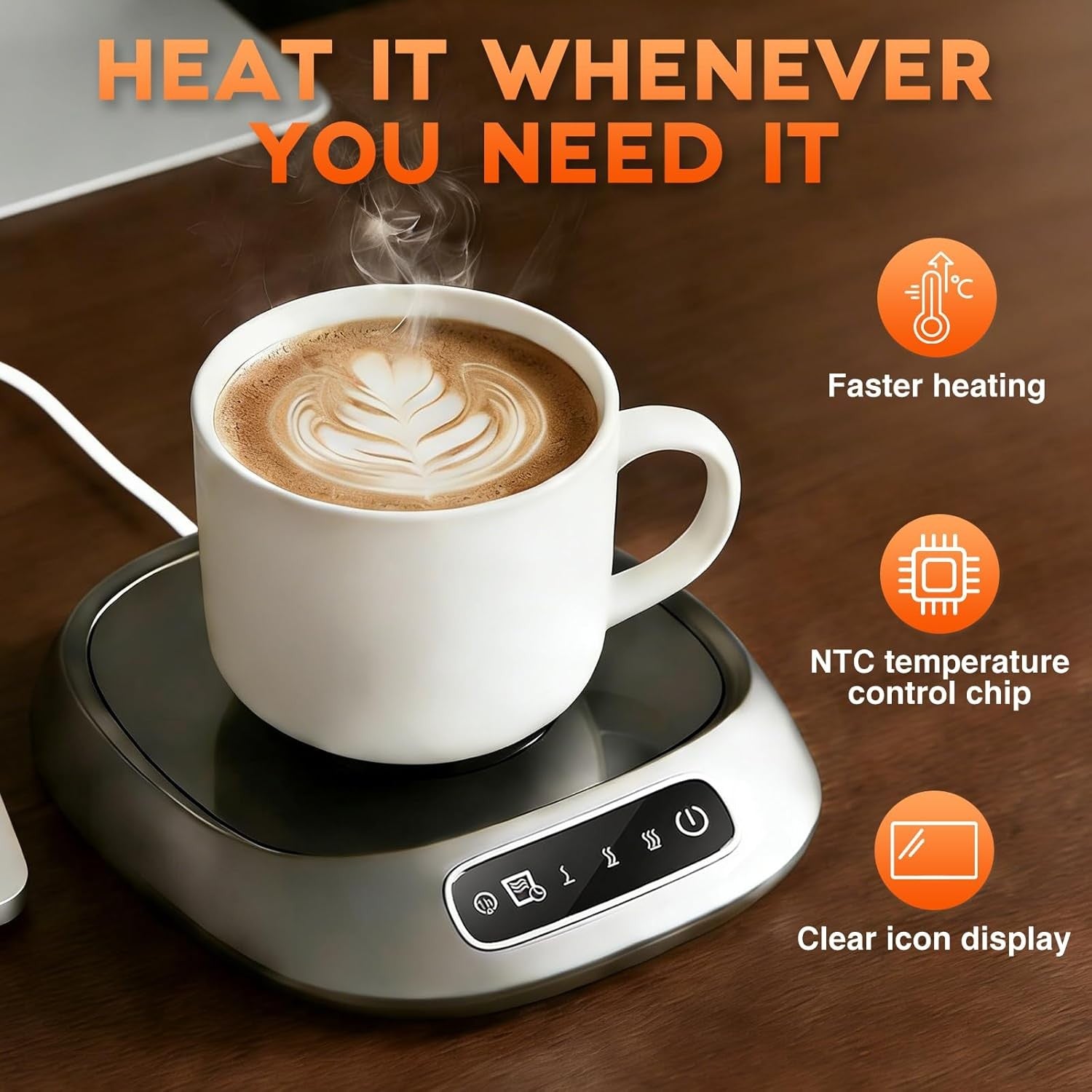 Coffee Mug Warmer 3 Temp USB Desk Cup Heater Auto Shut Off
