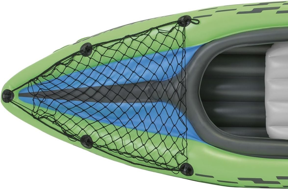 Inflatable Kayak Set 1 Person Canoe w/ Aluminum Oars Hand Pump