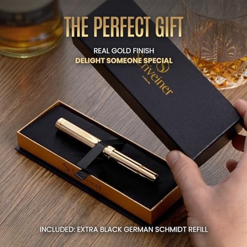 Gold Rollerball Pen Heavy Pocket Pen Luxury EDC Writing Gift Set