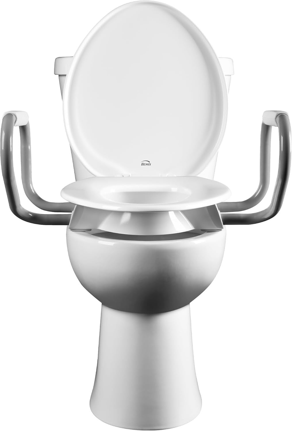 Raised Toilet Seat 7.5cm with Handles Support Arms Anti-Slip Plastic