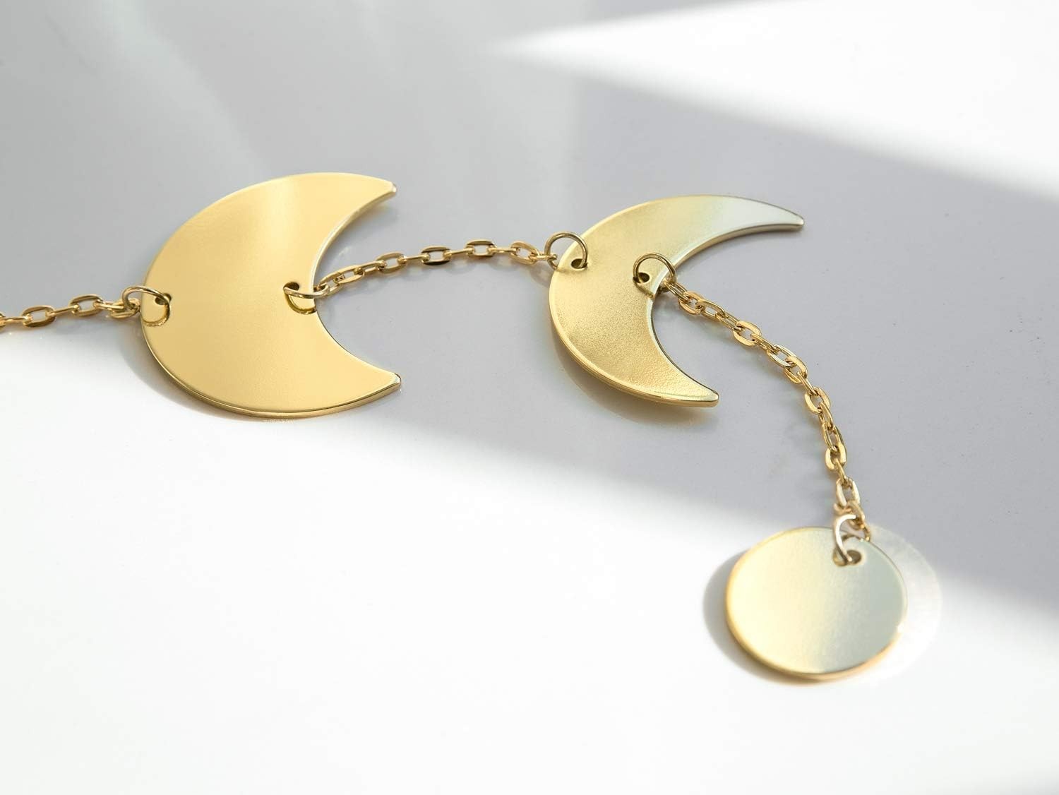 Moon Phase Wall Hanging Gold Boho Metal Decor 24.8"