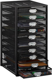 10-Drawer Desk Organiser for A4 Files & Stationery – Compact Office Storage