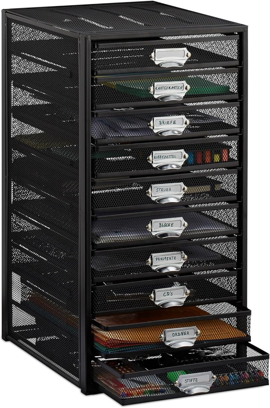10-Drawer Desk Organiser for A4 Files & Stationery – Compact Office Storage