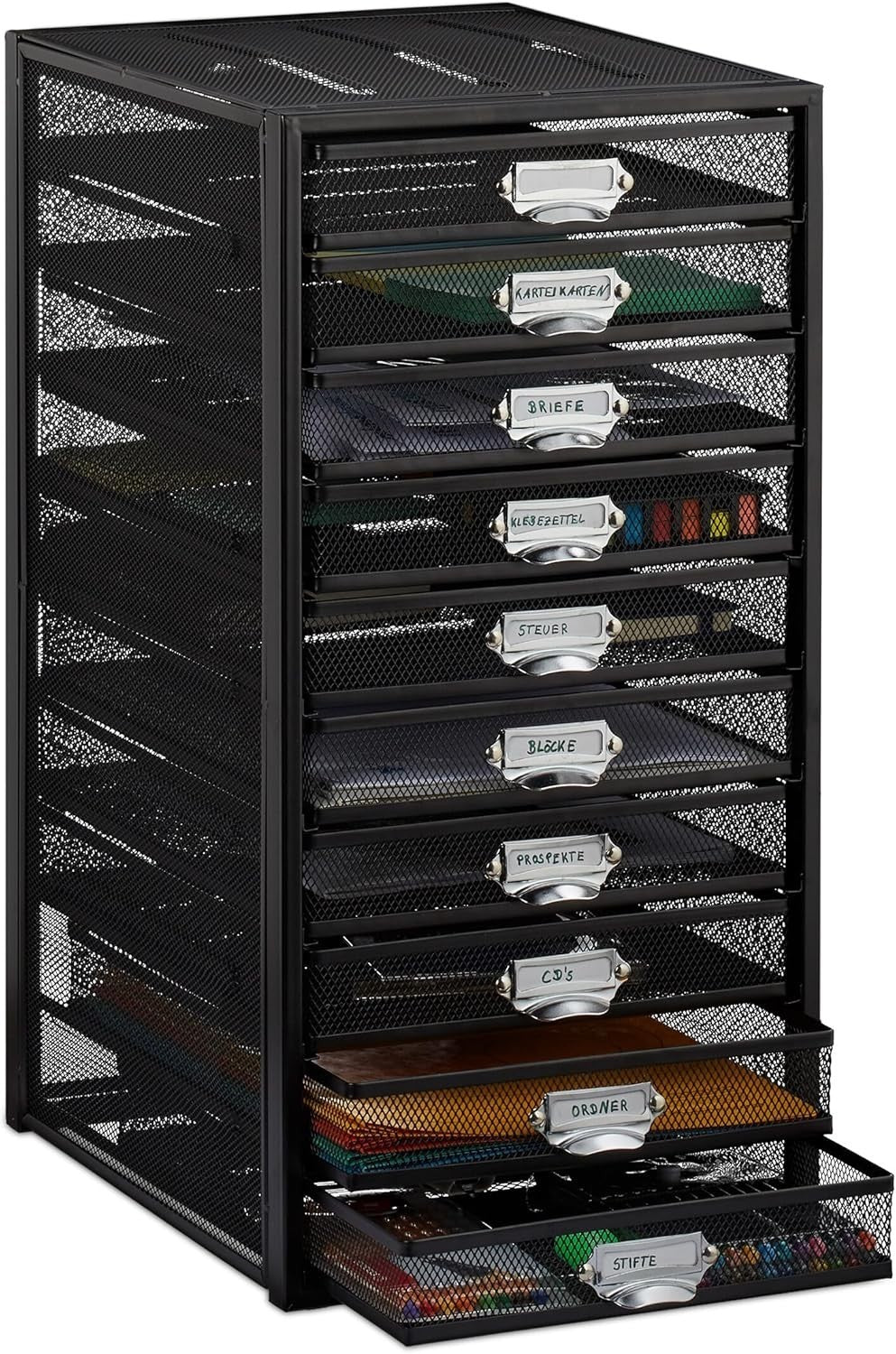 10-Drawer Desk Organiser for A4 Files & Stationery – Compact Office Storage