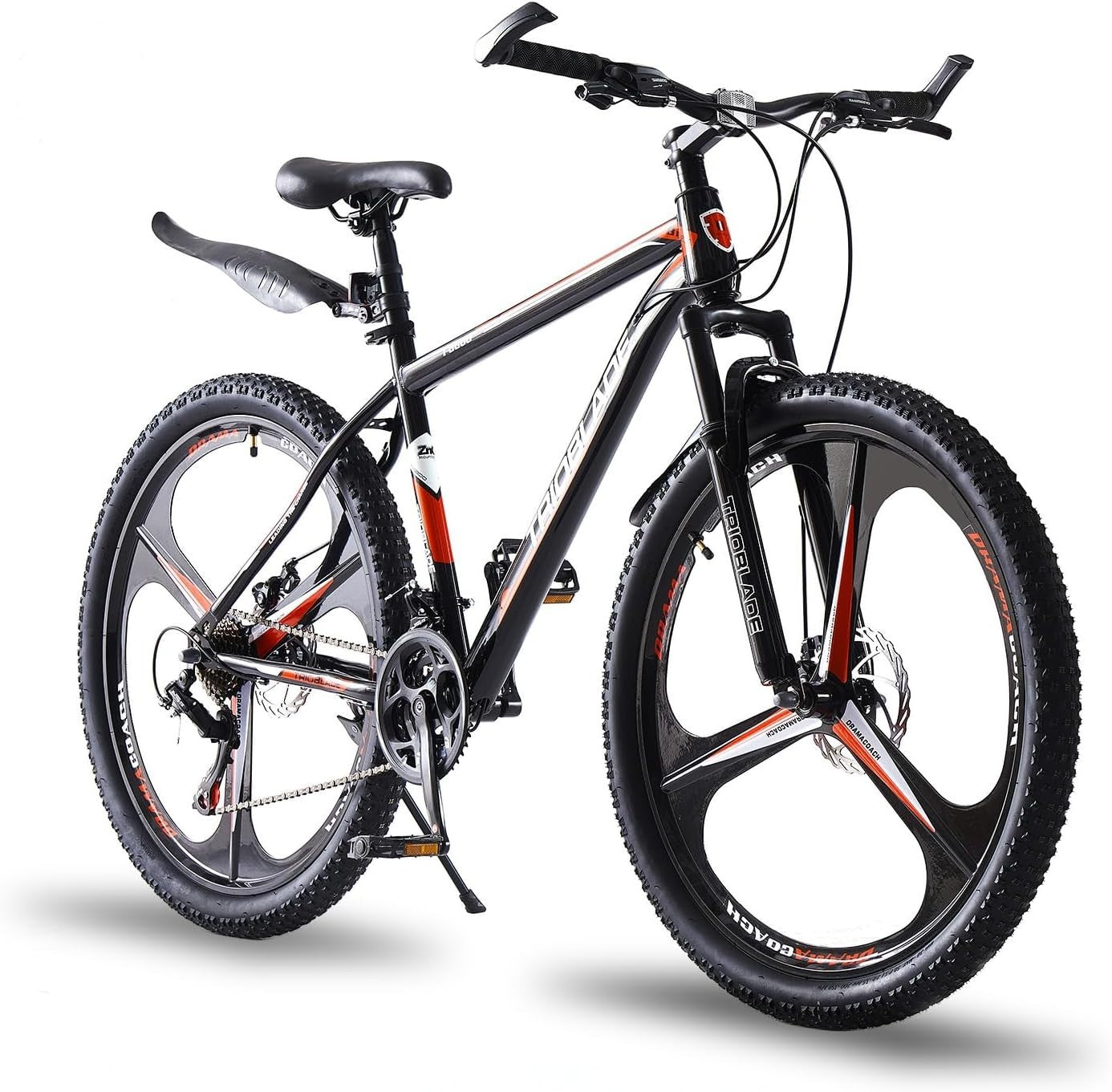 26" Hardtail Mountain Bike 21-Speed Dual Shock Mens Womens Trail MTB