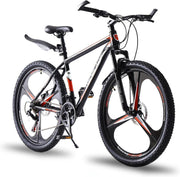 26" Hardtail Mountain Bike 21-Speed Dual Shock Mens Womens Trail MTB