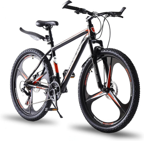 26" Hardtail Mountain Bike 21-Speed Dual Shock Mens Womens Trail MTB