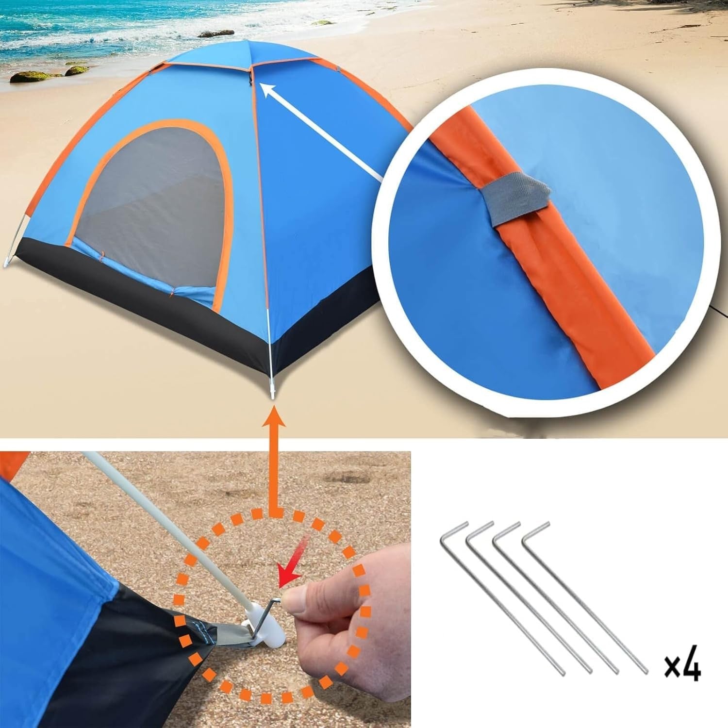 2 Man Pop Up Camping Tent Waterproof Instant Automatic