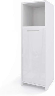 Slim Lockable Bathroom Storage Cabinet with Door & Shelf, 30x95 cm