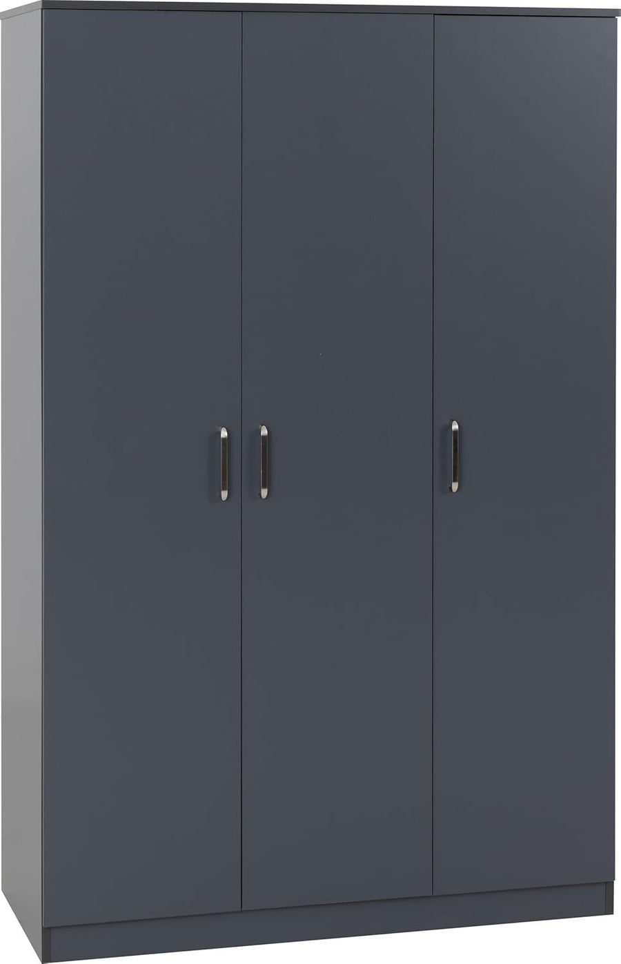 3 Door Dark Grey Wardrobe Modern Clothes Storage Cupboard Bedroom