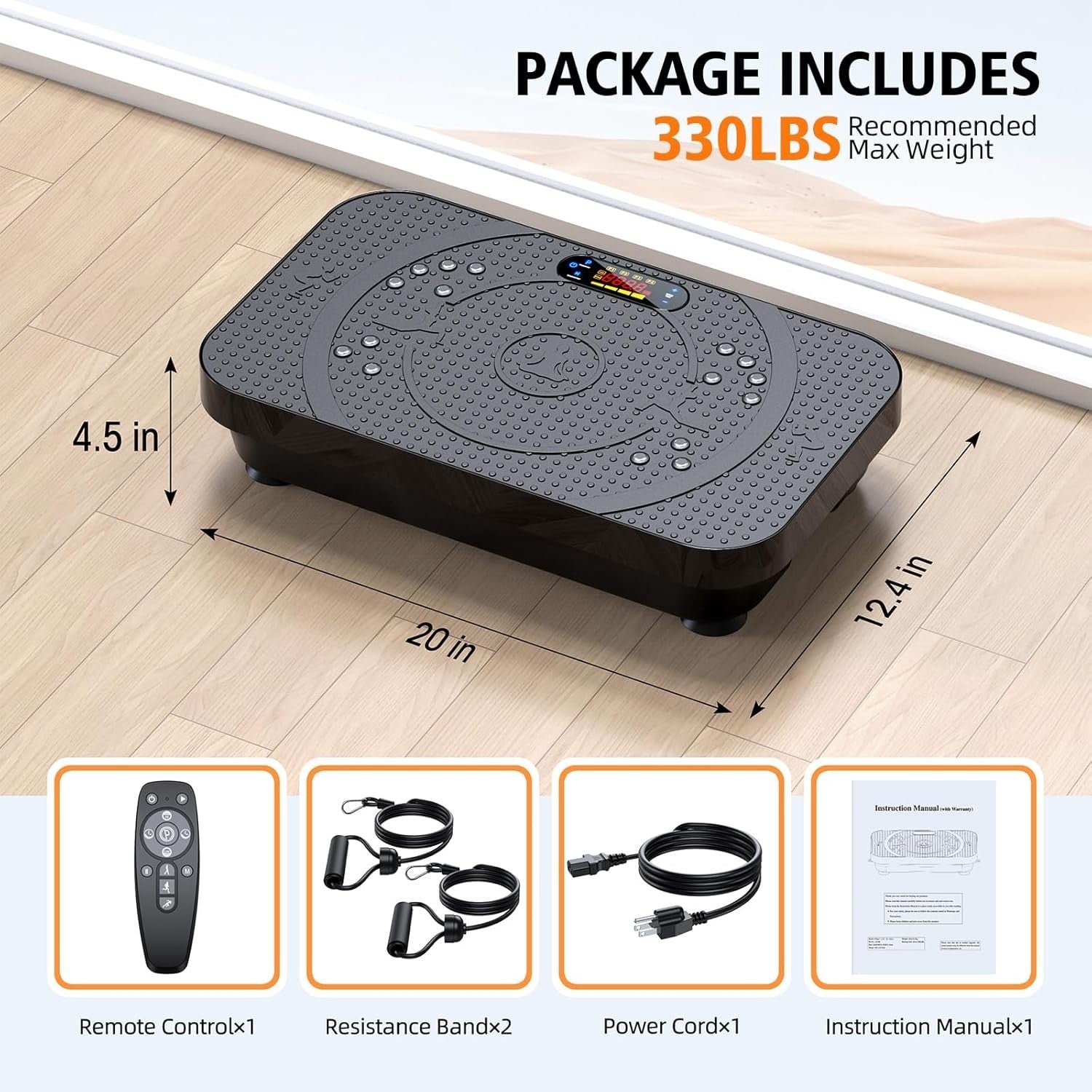 Whole Body Vibration Fitness Platform Quiet Home Exercise 330lb