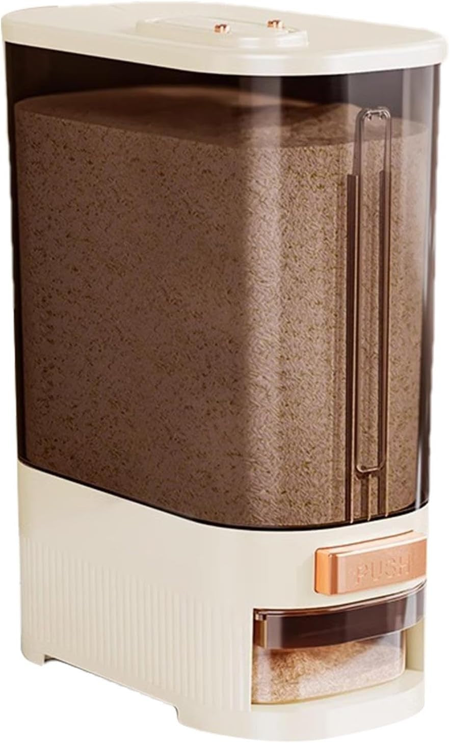 10KG Sealed Rice Dispenser Airtight Grain Storage Bin with Time Tracker