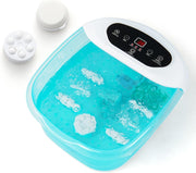 Foot Spa Massager with Heat & Bubbles, Vibration, 12 Rollers, Pedicure Tub