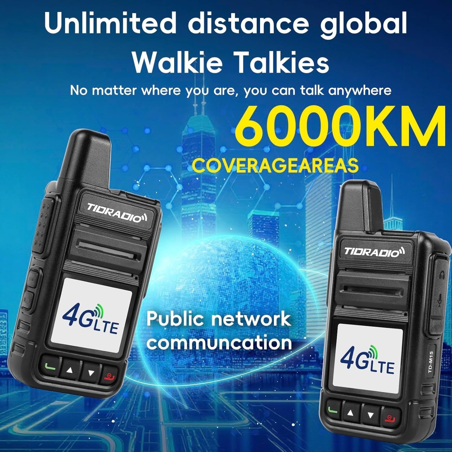 4G LTE POC Walkie Talkies 2 Pack Unlimited Range SIM Data Included