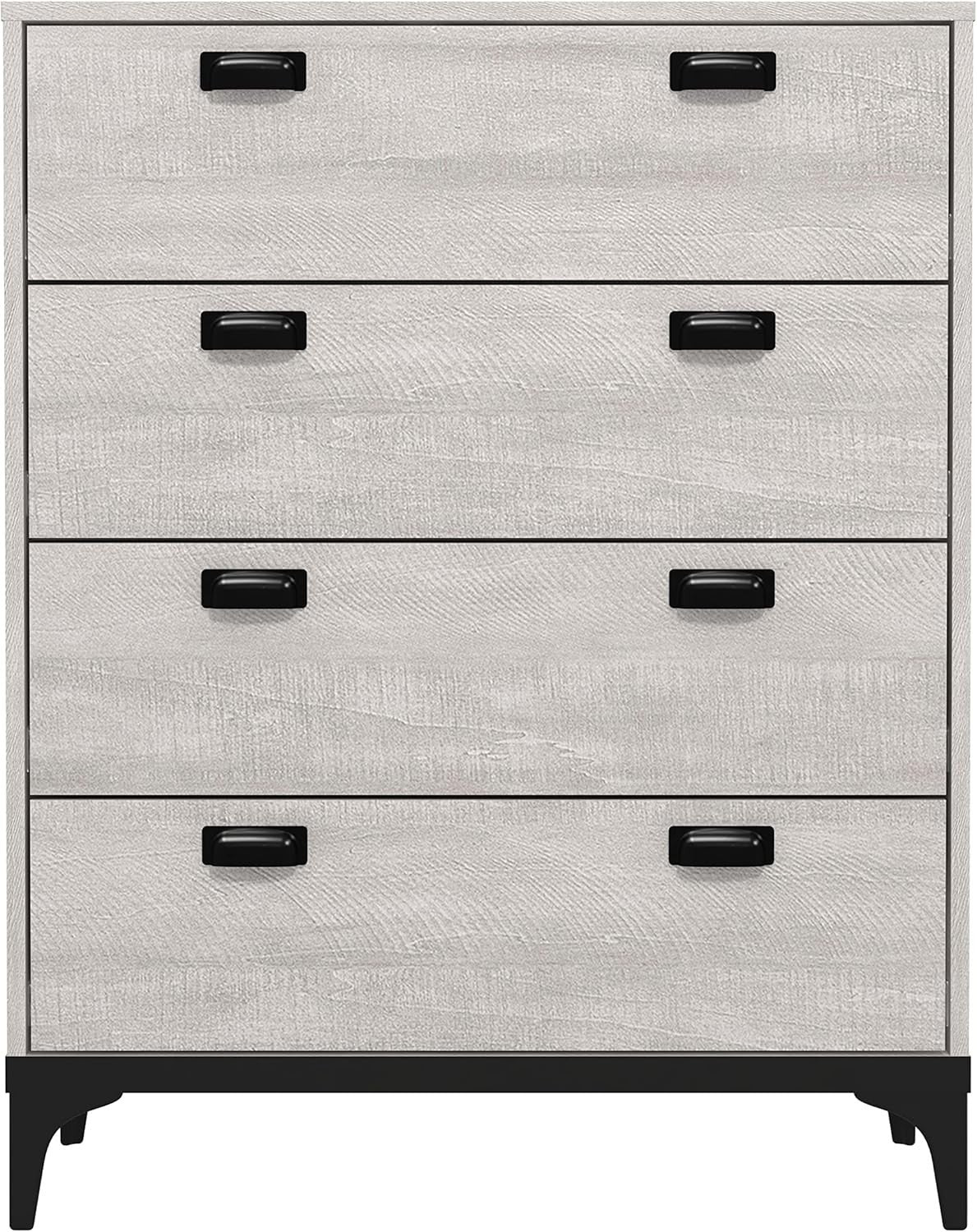 4 Drawer Chest Dusty Grey Oak Bedroom Storage Cabinet Modern Tall Unit