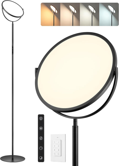 LED Uplighter Floor Lamp Dimmable 193cm Tall Remote Touch Reading Light