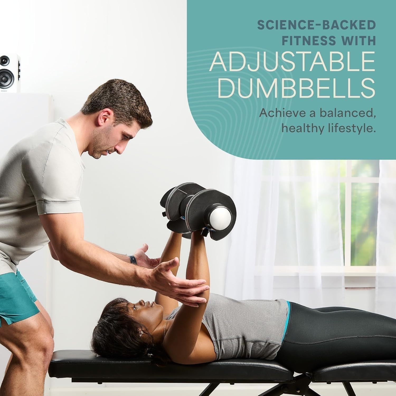 Adjustable Dumbbell Set Pair 11kg 5-in-1 Non-Slip No-Roll Home Gym