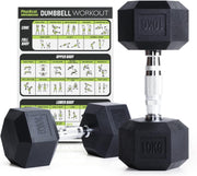 Odourless Hex Dumbbells Rubber Coated Anti Roll 2.5–30kg Gym Weights