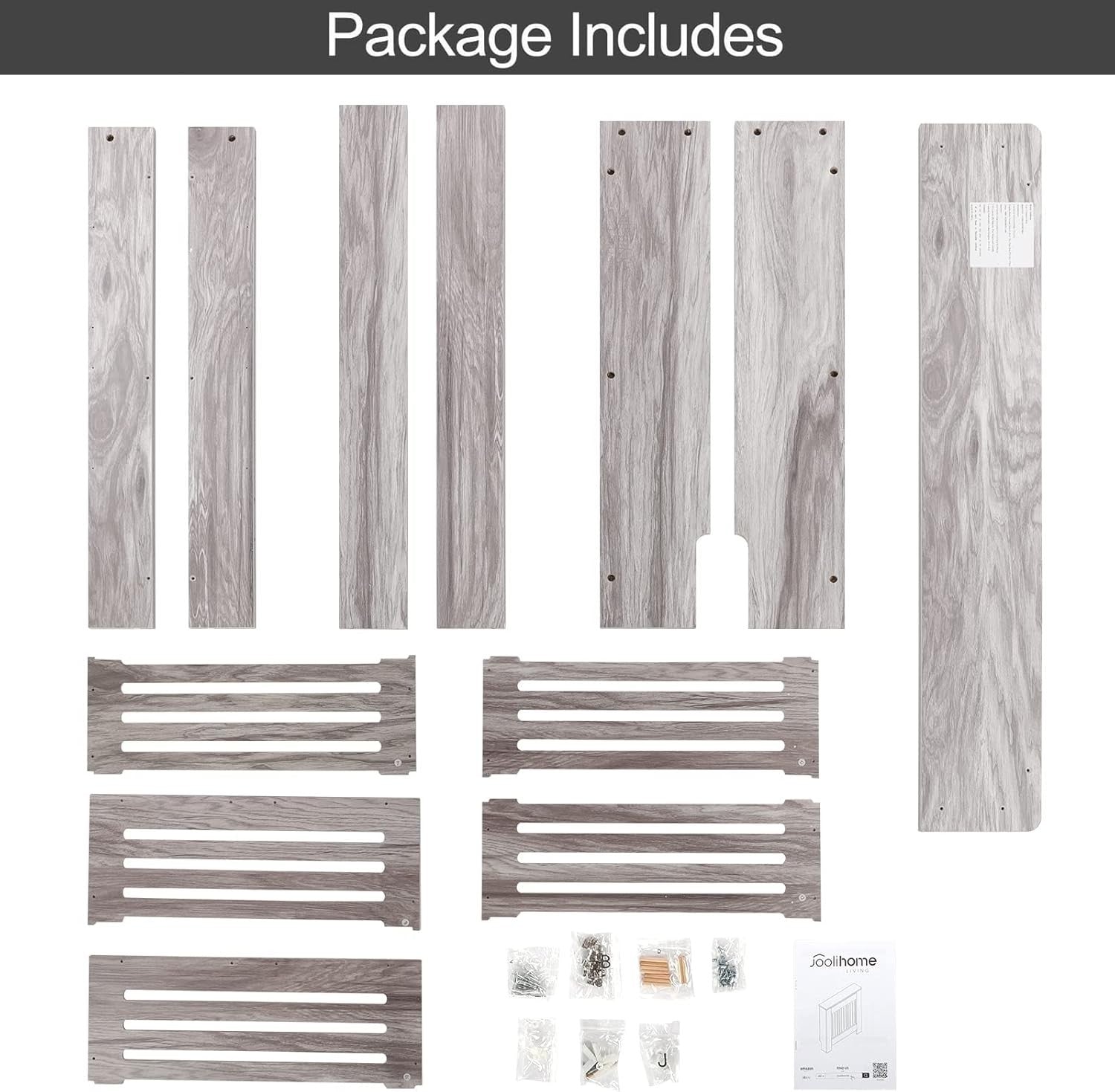 Medium Grey Radiator Cover | Modern MDF Vertical Slatted Cabinet
