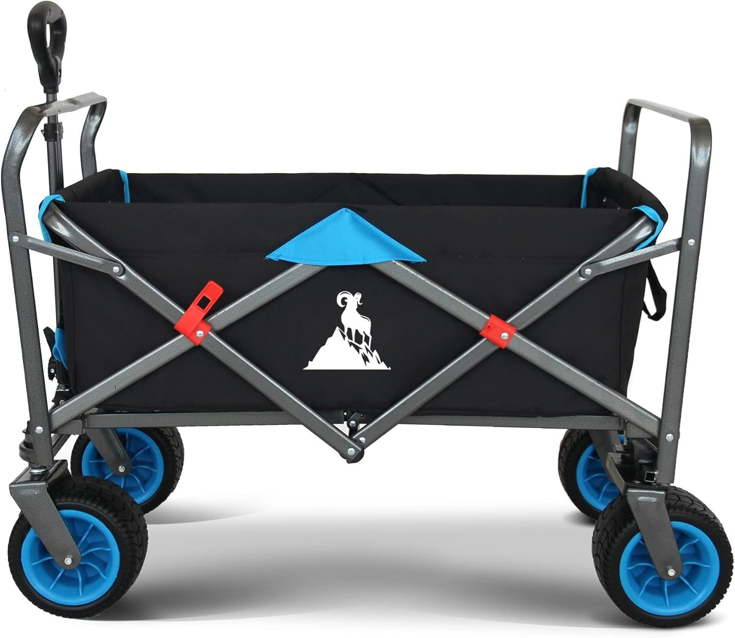 Heavy Duty Folding Wagon All-Terrain Cart 120kg Capacity Collapsible Trolley