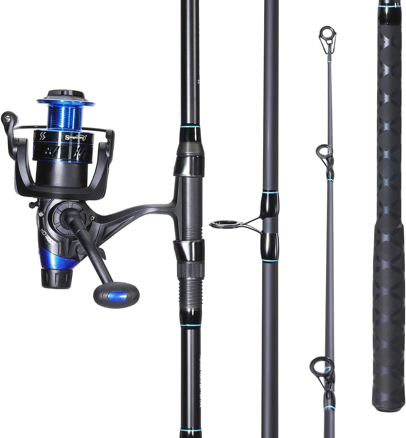 Premium 3-Section Carbon Carp Fishing Rod & Reel Combo w/ Line Kit
