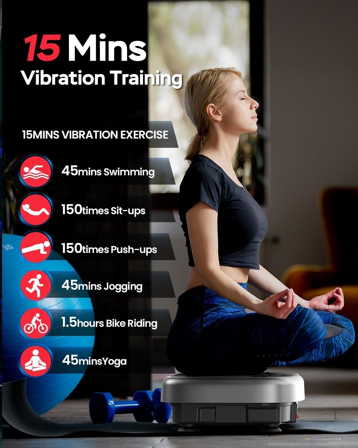 Gray App-Controlled Vibration Plate Exercise Machine 200 Speeds 450lb