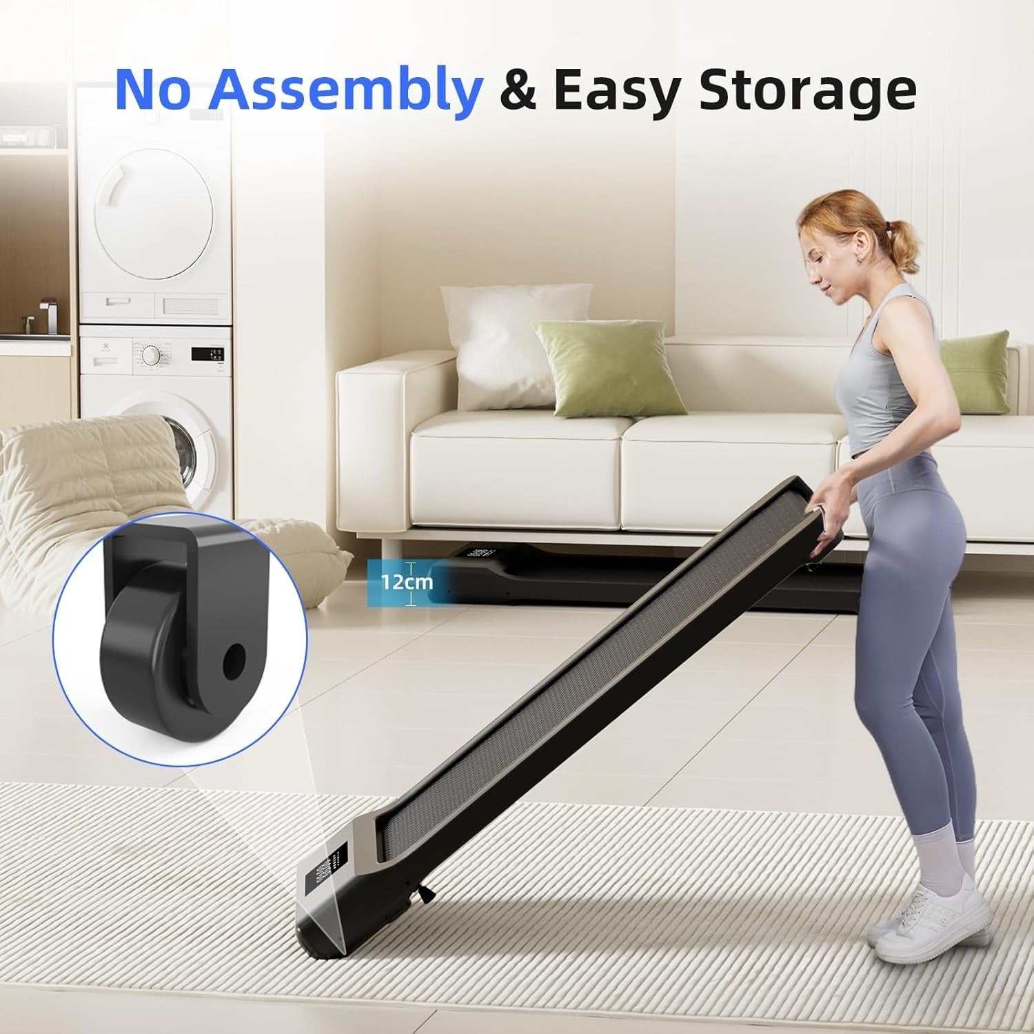Ultra Slim Under Desk Treadmill Walking Pad App Control Quiet 6km/h 159kg