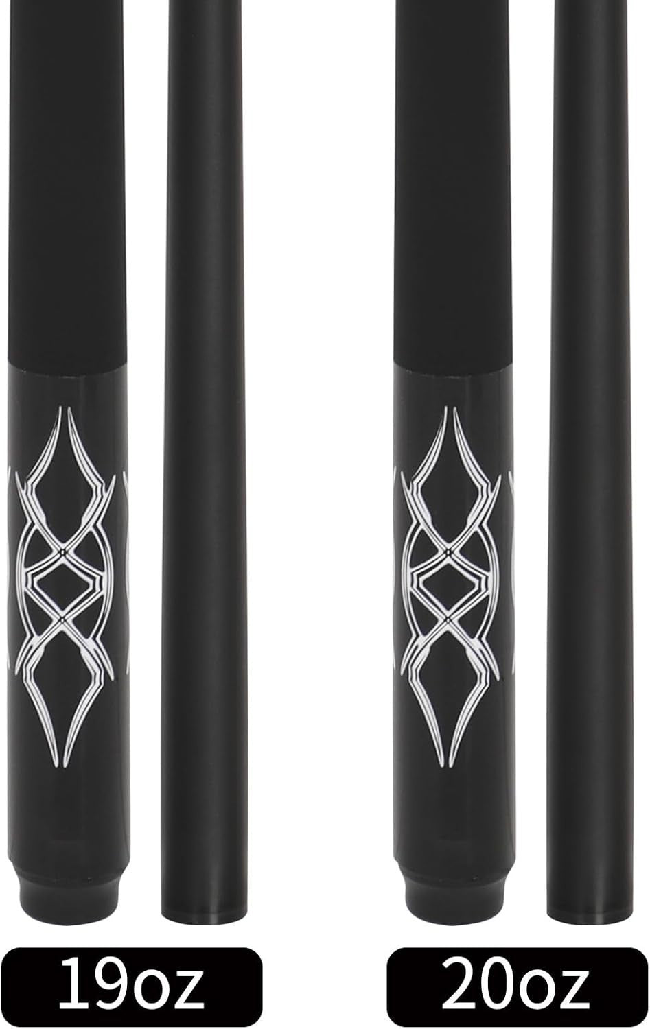 58in Fiberglass Pool Cue 13mm Tip Low Deflection Matte Grip 19–20oz
