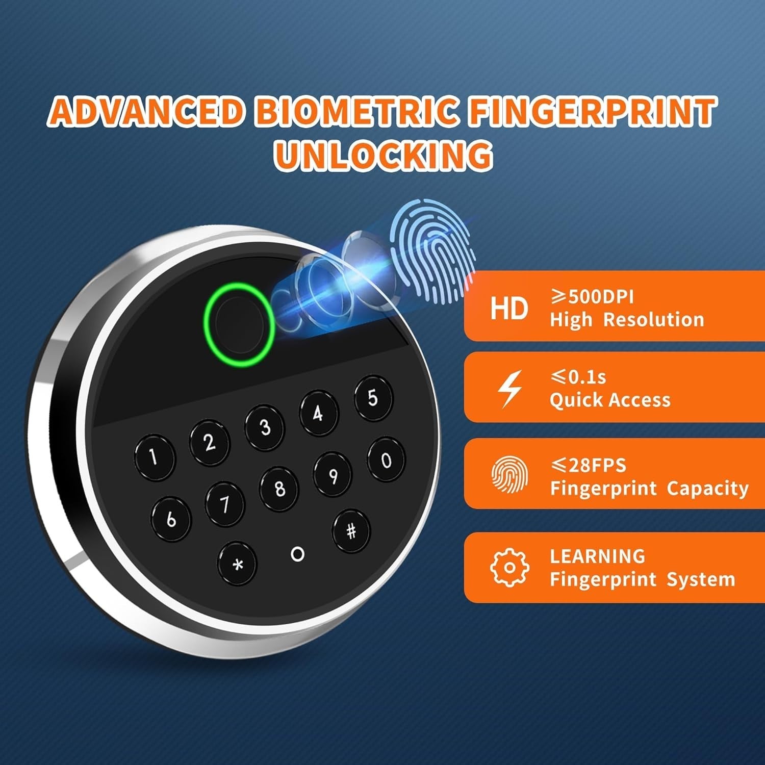 Biometric Fingerprint Safe 50L Digital Keypad Home Office Security