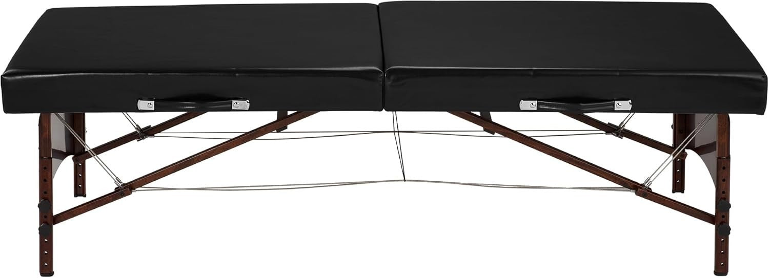 85cm Low-Height Extra-Wide Massage Table | Canoga Thai Yoga Rehab Bed Black
