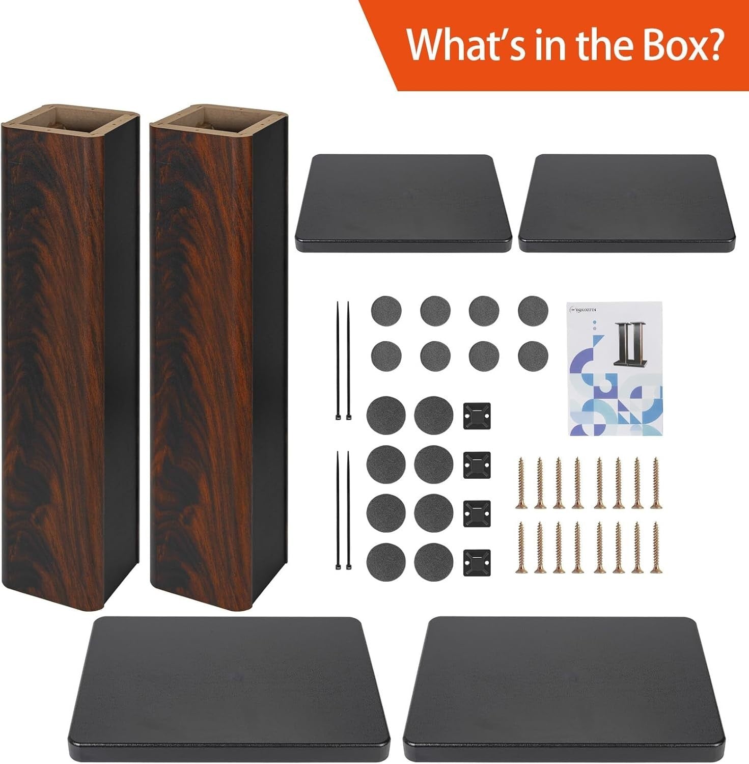 60cm Wood Speaker Stands HiFi Floor MDF Heavy Duty Sand Fill Pair