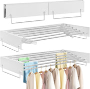 Wall Mounted Retractable Clothes Airer Folding Drying Rack Space Saving