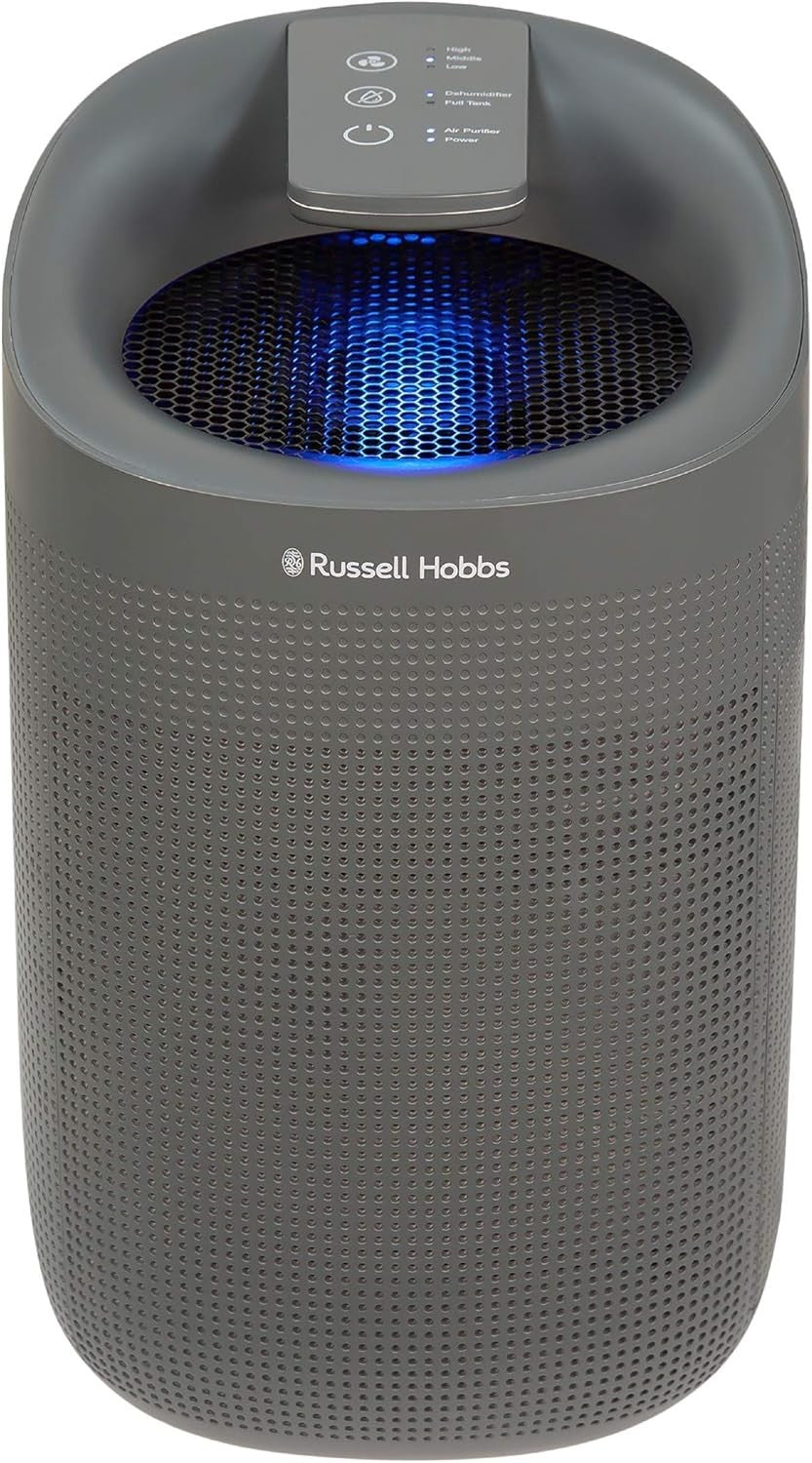 2-in-1 Dehumidifier Air Purifier 750ml Day Ozone Free 20m² Grey