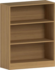 3 Tier Oak Wooden Bookcase Modern Storage Display Shelf for Living Room Low