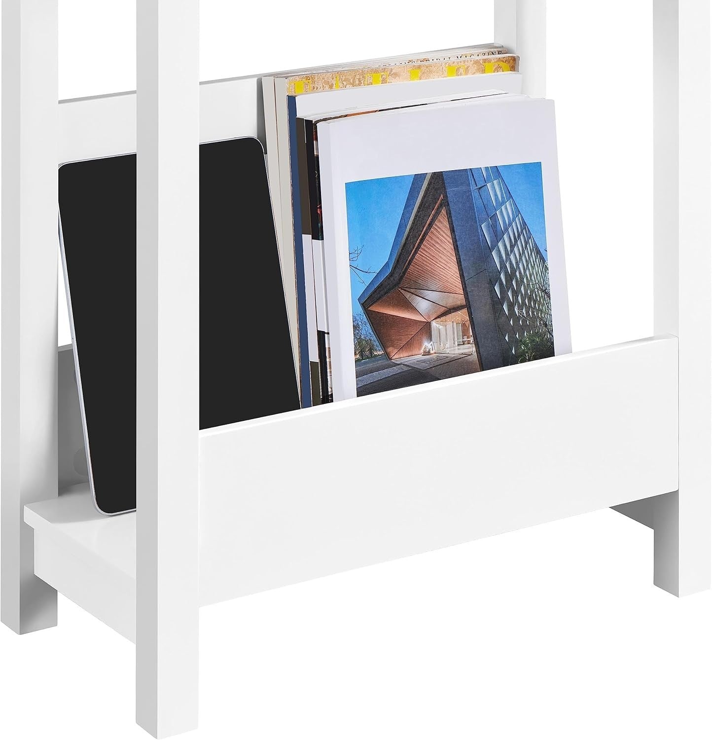 Slim End Table with Storage Shelf, 3-Tier Narrow Nightstand, 70cm Tall, Modern D