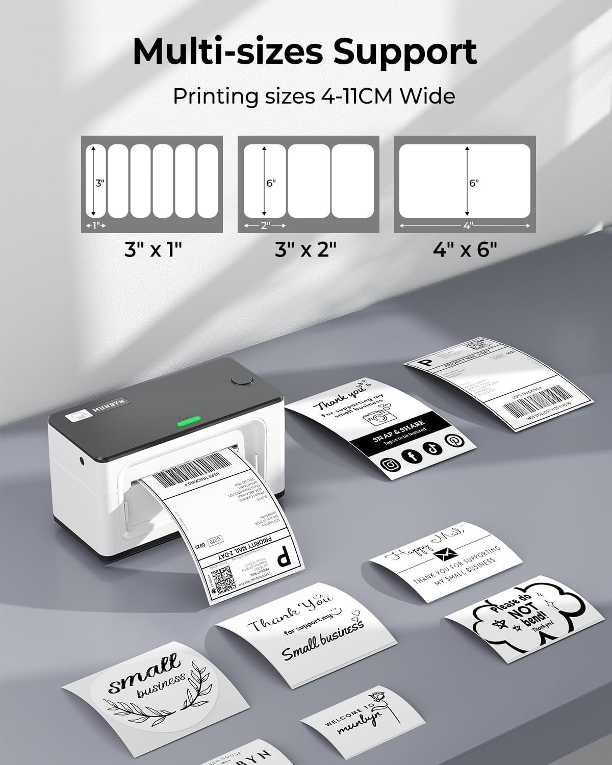 White Wi-Fi Thermal Label Printer AirPrint 4x6