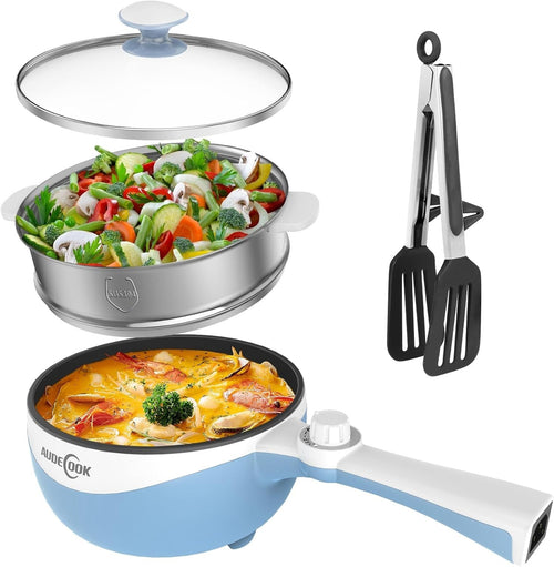 Electric Hot Pot Cooker 1.7L Nonstick Multi Cooker Steamer Pan UK