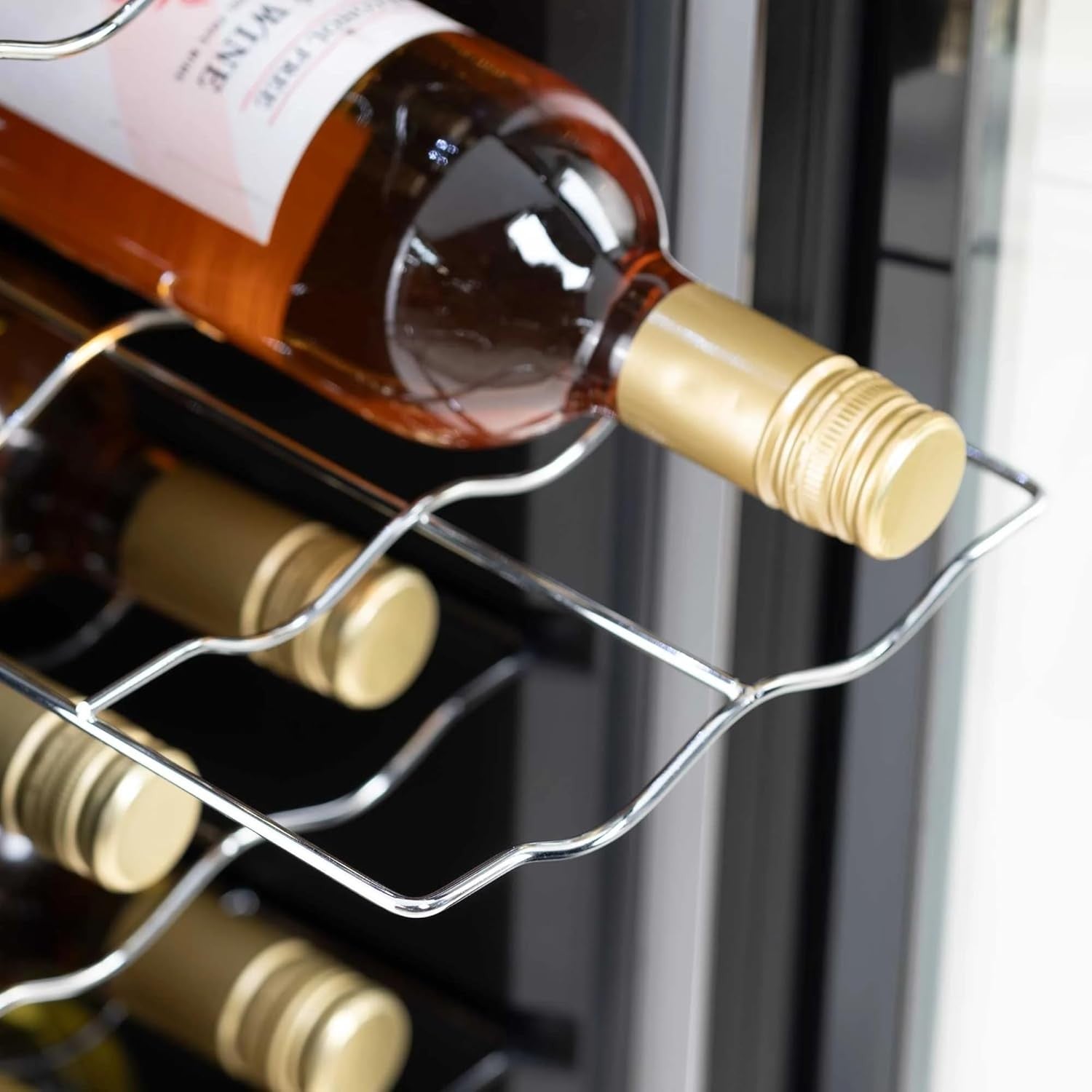 12 Bottle Wine Cooler Slim Fridge Touch Control LED Glass Door Freestanding