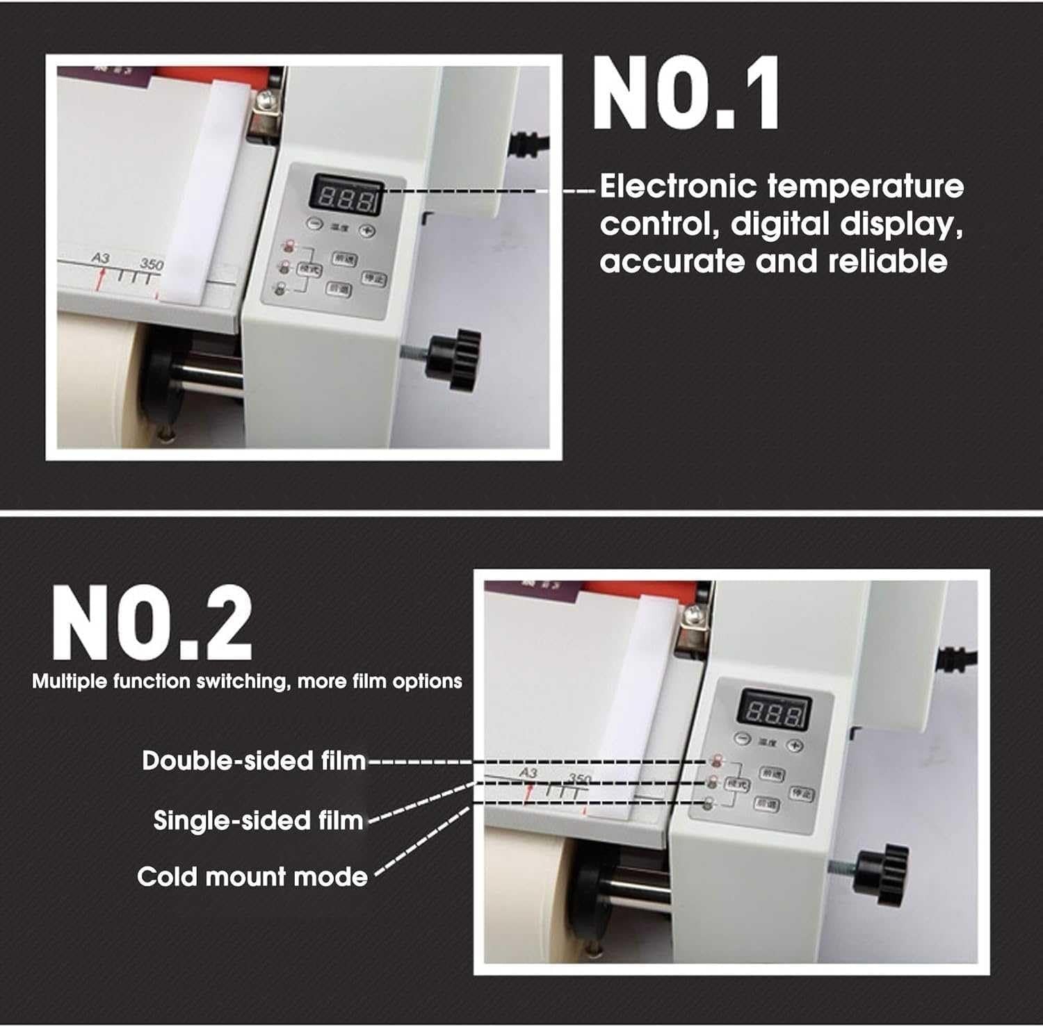 17” Hot Cold Roll Laminator 1-Min Warm Up Silent Adjustable Office