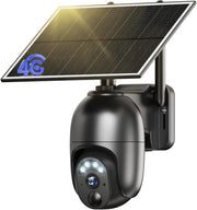 4G LTE Solar Security Camera 2K PTZ CCTV SIM Card No WiFi