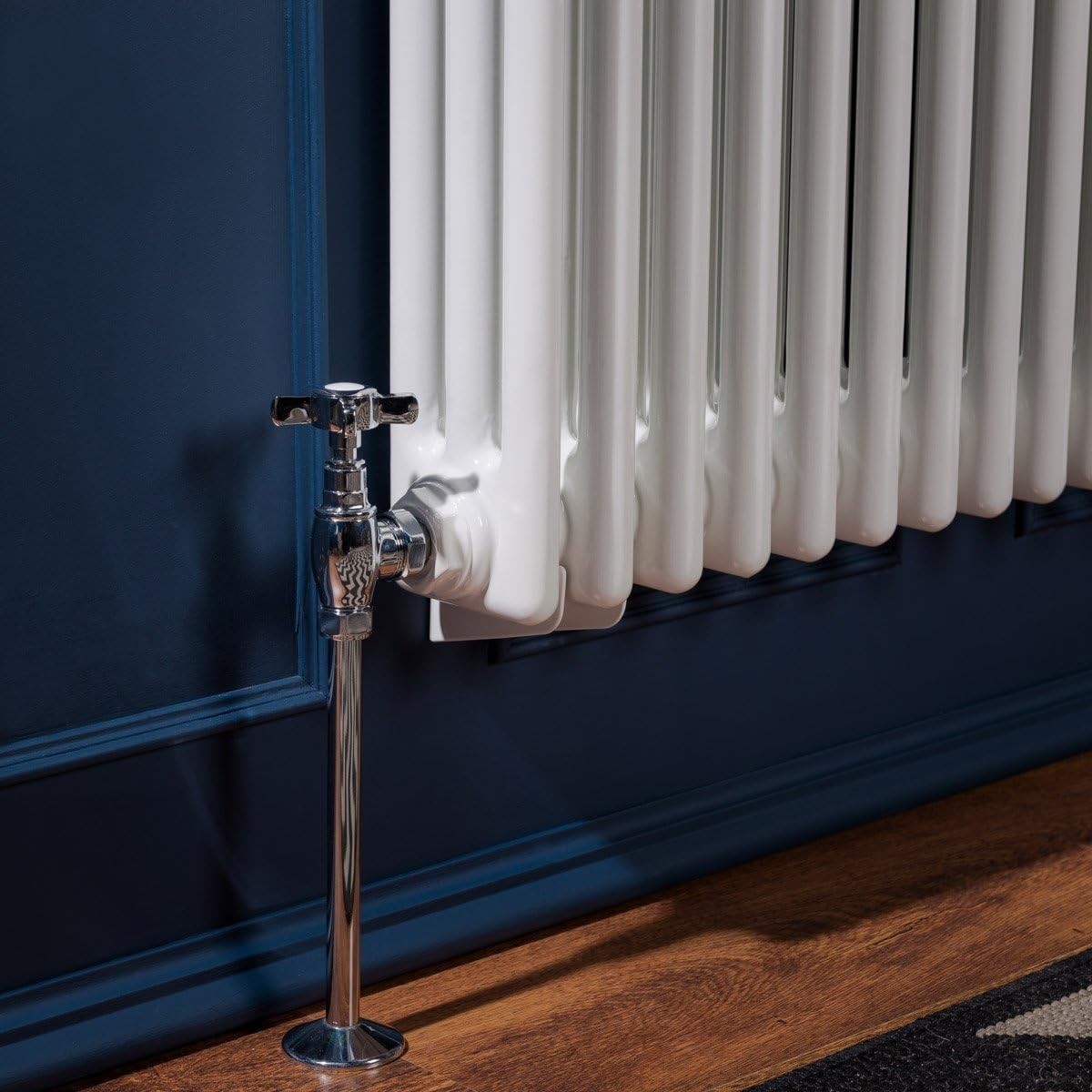 Triple Column Horizontal Radiator 600x830mm White Cast Iron Style
