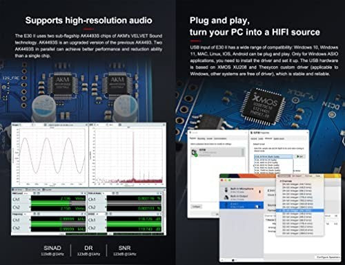 Hi-Res E30 II DAC Decoder 2x AK4493S USB Coax Optical PCM DSD Audio