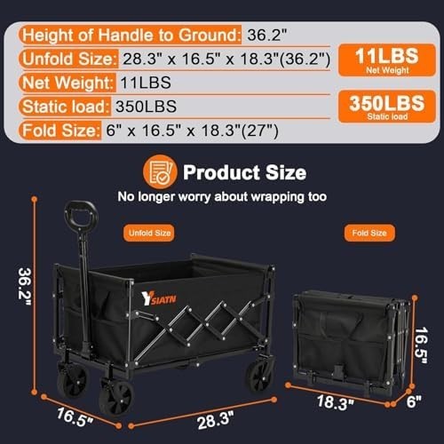 100L Folding Festival Trolley Wagon 159kg Load Camping Cart Wheels