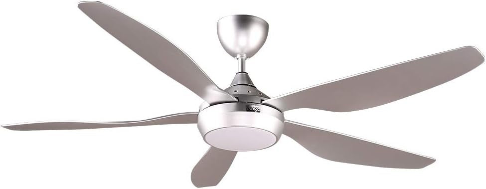 137cm Modern Silver Ceiling Fan LED Light Wi-Fi Timer Quiet