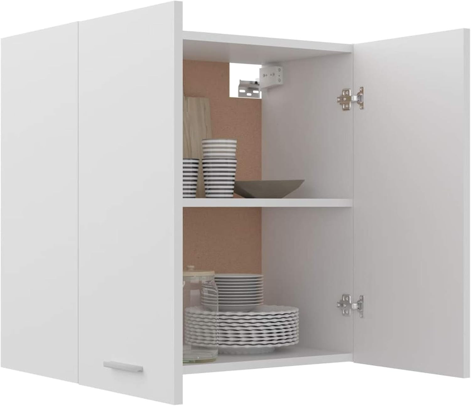 Wall Mounted Kitchen Cabinet White Cupboard Storage 60x31x60cm Shelves