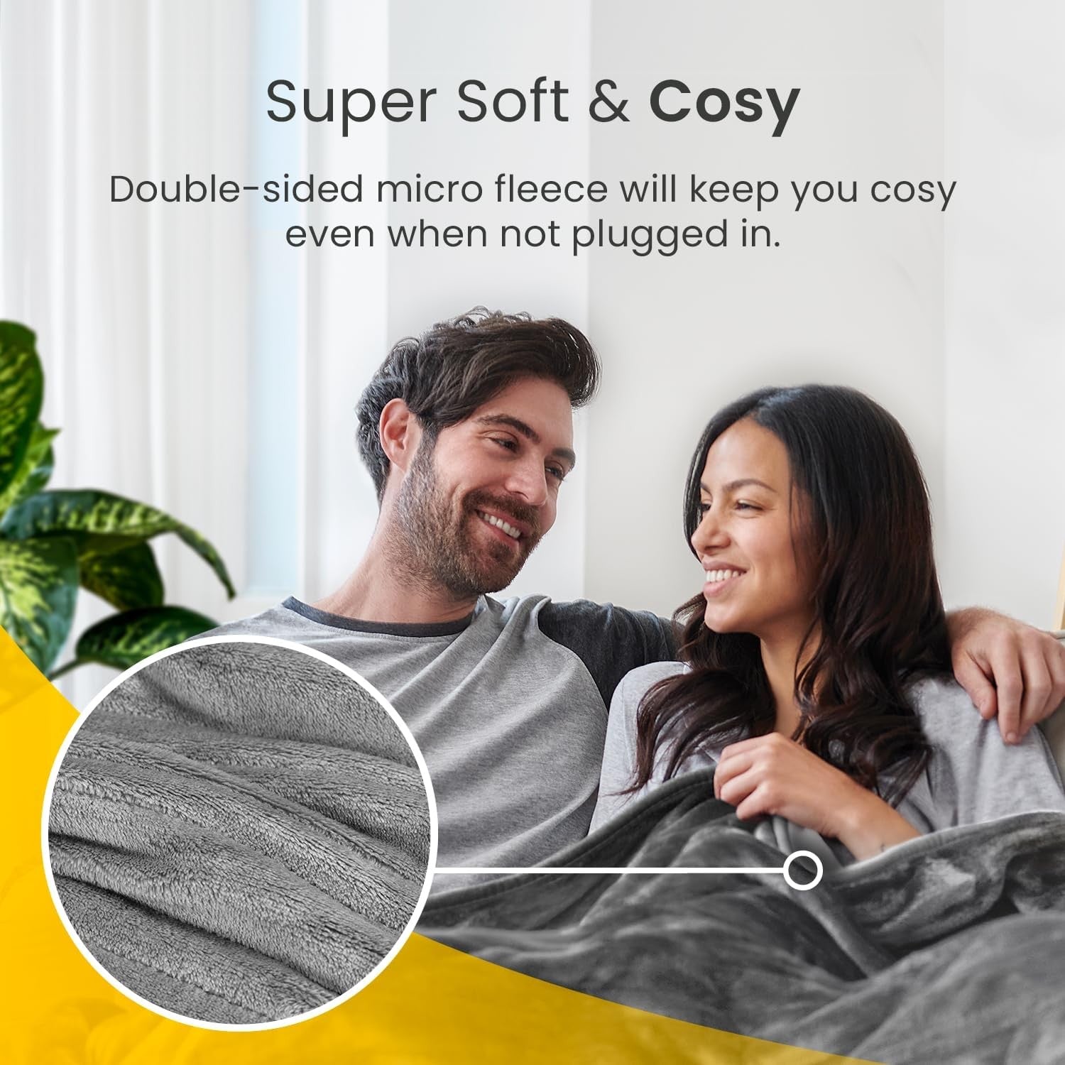 Electric Heated Throw Blanket Extra Large 10 Heat Settings Timer Washable