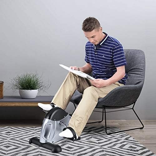 Compact Under Desk Pedal Exerciser Adjustable Resistance LCD Handle