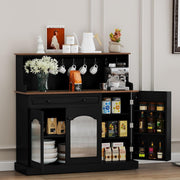 Kitchen Pantry Cupboard Microwave Cabinet Coffee Station Black
