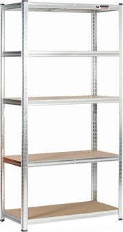 Heavy Duty Galvanised 5-Tier Garage Shelving Unit 180x90x45cm Adjustable