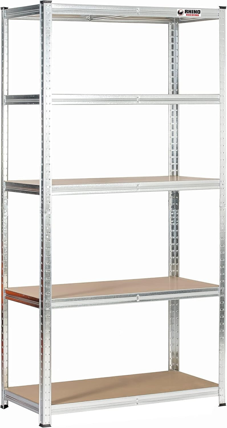 Heavy Duty Galvanised 5-Tier Garage Shelving Unit 180x90x45cm Adjustable